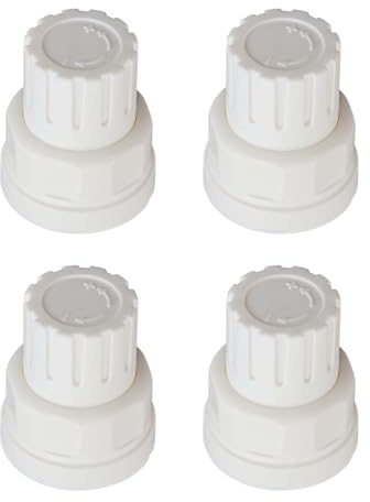 NEIQIUWING Kunststoff-Handrad für Fußbodenheizung und Heizkörper-Thermostatventil, M30x1.5, Weiß, 4 Stück, passend für Heizungsverteiler und Temperaturregler(Short)