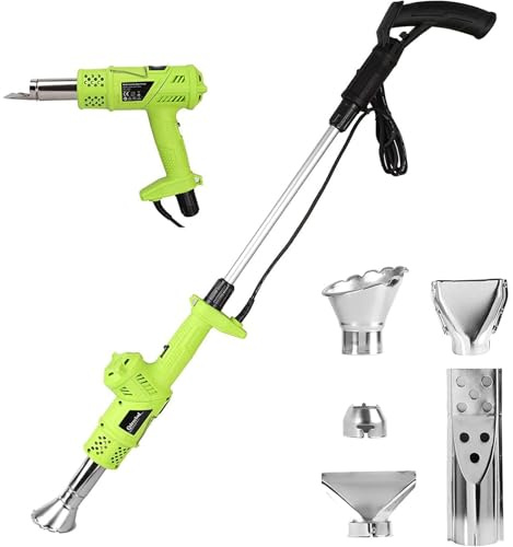 ifukdhu Bruciatore Elettrico for Erbacce 3 in 1, Diserbatore Termico da 2000 W e Pistola Termica ad Aria Calda, Alta Temperatura 650 ℃/1202 ℉, con Ugelli Multipli e Regolabili, for diserbo(Verde)