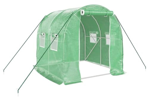 Tomostar Serre de Jardin Tunnel, Serre de Jardin avec Cadre en Acier Vert 4 m² 2x2x2 m