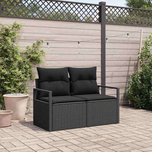 YuuSsea Garten-Sofa Poly-Rattan mit Kissen 120 x 62 x 69 cm wetterfest modular für Balkon Terrasse Outdoor Lounge mit Rückenlehne und Polster für entspannen und schlaffunktion