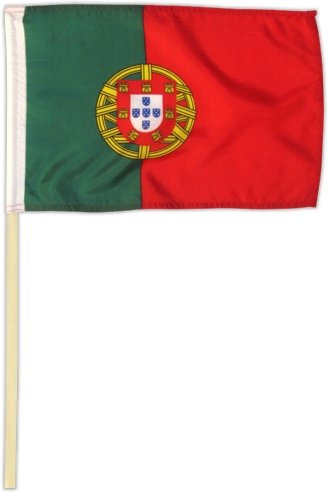 Fahne Flagge Portugal 30 x 45 cm mit Stab