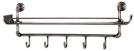 HAKU Möbel Wandgarderobe anthrazit, Metall - Maße: B 95 cm x H 34 cm x T 16 cm, Style: Industrial