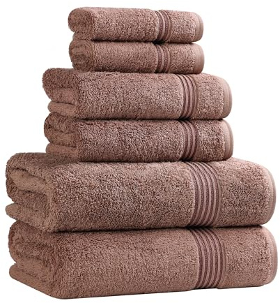 Superior Handtuch-Set, ägyptische Baumwolle, 6-teilig, Badezimmer-Essentials, Handtücher für Badezimmer, Wohnung, Airbnb, Gästebad, Gesicht, Hand, Badetücher, Waschlappen, saugfähig, schnell