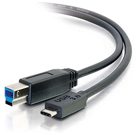 C2G Cable USB, cable USB 3.0, cable USB C a B, compatible con tablet Thunderbolt 3, Chromebook Pixel, Samsung Galaxy TabPro S, LG G6, Macbook, negro, 3,04 metros, cables para llevar 28867