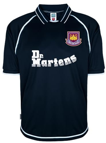 West Ham United 2000 Away Retro Football Shirt Navy Large Polyester