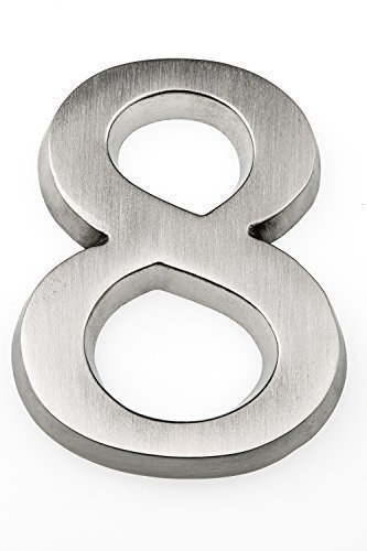 HUBER numéro de maison en aluminium 8 10 cm I numéros de maison pour maison et porte - plaques de numéro de maison en aluminium noble design 3D, anodisé