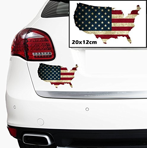 USA Flagge Old Auto Aufkleber Sticker Deko Amerika Folie Decal Fahne US Staaten R062