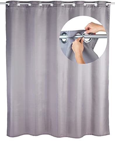 WENKO Rideau de douche Comfort Flex gris lavable Gris