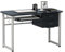 HJH Office scrivania WORKFLOW 120x60 cm Scrivania con cassetto per tastiera e ripiano, grafite/bianco, 673622