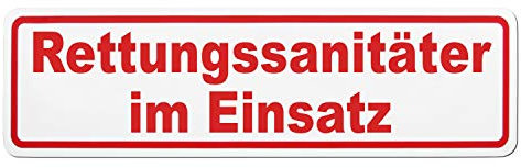 Magnetschild Rettungssanitäter im Einsatz | Schild magnetisch | lieferbar in drei Größen (35 x 9 cm)