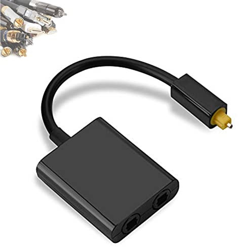 Zerone 1 in 2 Dual Port Audio Splitter Adapter Digitaler Toslink Optisches Glasfaser Audiokabel Konverter (Schwarz)