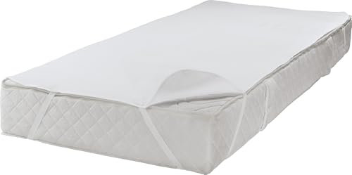 Erwin Müller wasserdichte Molton Matratzenauflage Cottbus für Topper bis 10 cm Höhe geeignet weiß Größe 160x200 cm - saugstark, Übereckgummibänder, kochfest und trocknergeeignet