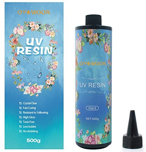 500g UV Resin Crystal Clear Hard Ultraviolet Curing Epoxy Resin DIY Art pendants Earrings Necklaces Bracelets Nail art accessories UV Resin Glue for Jewellery Making Beginners