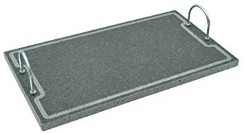 BISTECCHIERA con Manici Pietra LAVICA ETNEA-Lava Grill Plus L 60x30cm-PIASTRA LEVIGATA per Forno E Barbecue Cottura Carne, Pesce, Verdura E Pizza Etna Stone & Design