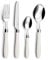 PRADEL ESSENTIEL - Ménagère 16 couverts de table pour 4 personnes - Réglisse - Acier inoxydable 18/0, Finition Standard - Crème
