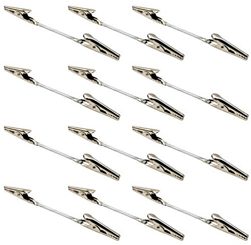 EXCEART Lot de 12 pinces crocodiles à queue longue avec fermoir à double tête pour tenir des cartes à faire soi-même, accessoires de décoration
