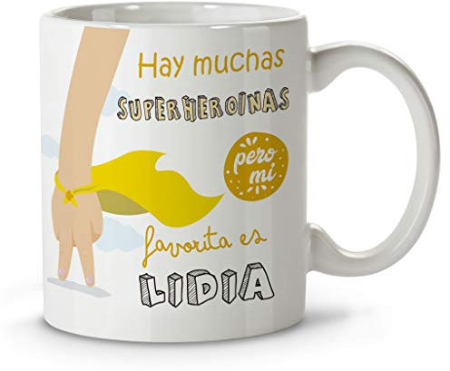 LolaPix Taza Abuela. Regalos Personalizados con Nombre y Texto. Tazas con Frases Originales. Capa Amarilla