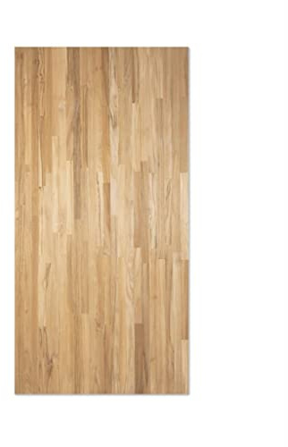 BioMaderas Étagère en Bois Massif de Teck 18 mm d'Épaisseur/Plan de Travail/Découpé/FSC® 100 % Dentelé