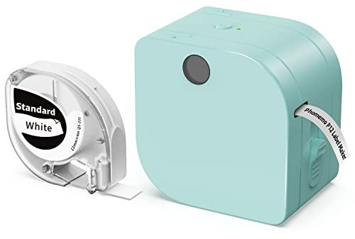 Goknu P12 Label Maker, Bluetooth Label Maker Machine with Tape Label Printer Machine for Storage, Office, Home, Organizing, Compatible with Ios & Android with 1 Pack Label Tape, Green