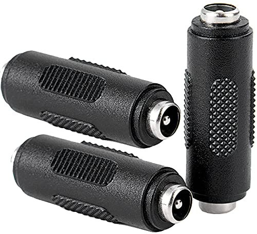 Greluma 3 Stück DC 5,5 x 2,1 mm Buchse auf Buchse Netzstecker, Buchse auf Buchse Kupplungsadapter für CCTV