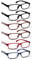 COJWIS Lesebrille 6 Pack herren und Damen Qualität Feder Scharnier Blaulichtfilter Leser Brille(6 Farbe Mischen-1, 0.50)
