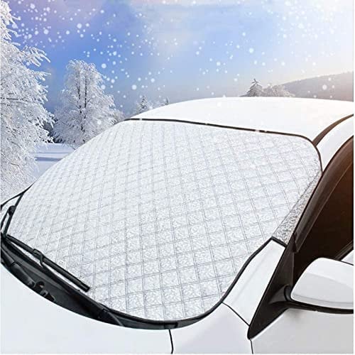 OrgeMaan Frontscheibenabdeckung, Auto Scheibenabdeckung Windschutzscheibe Abdeckung Faltbare Frontscheibe Abdeckplane gegen Schnee, Frost, EIS, Sonne, Staub (145×100cm)