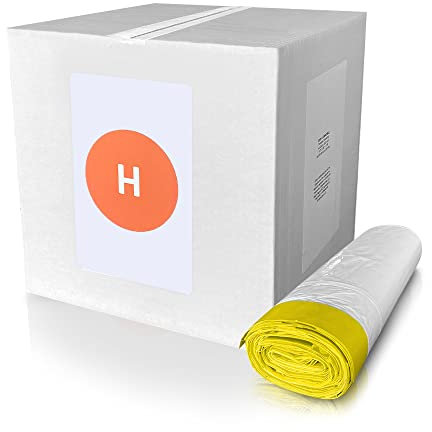 CODE H (100 Count), Compatible with Simplehuman Code H, White, Drawstring Trash Bags