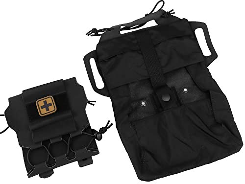 WarmHeartting Tattico Molle Borsa per Pronto Soccorso Medico Tascabile Sistema in Due Pezzi, IFAK Borsa per Discarica e Trauma in Nylon EMT da Trasporto Quotidiano, Nero