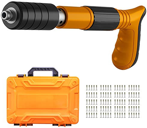 Rivet Manual Tools Steel Nails Guns Rivet Tool with 100 Nails Concrete Wall Anchor Wire Slotting Device Decoration Home Wall Fastener Metalworking Rivet Gun Tufting Gun W/Case