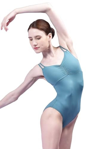 s.lemon Damen Rückenfrei Leibchen Spaghetti Trikots für Tanz Ballett Gymnastik Grau 165