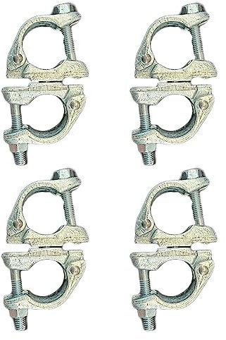 Fudatong Swivel Scaffolding Clamps British Type For 1-3/4 to 1-9/10 OD tube, at any angles, 4 Pack