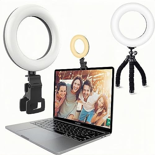 Video Conference Lighting, YooGoal 6.3 Ring Light with Stand Clip on Laptop Desktop Ring light For Video Calls, Webcam, Remote Working, Zoom Meetings, Live Streaming, Online Teaching, Interview