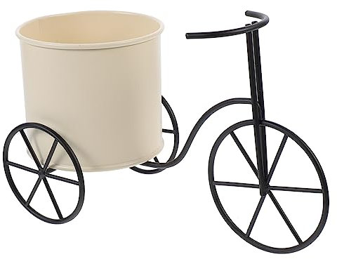 Yardwe 2st Blumenstand Wagenhalter Für Blumentöpfe Pflanzer Kaktus-pflanztopf Mini-sukkulenten-pflanzgefäß Fahrrad Pflanzenregal Blumenwagen Ländlich Eisen Student Blumenkorb Weiß