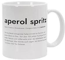 MOTIVISSO Tasse Aperol Spritz - Definition - Rezept Erklärung Kaffeetasse Geschenk für Kollegin beidseitig bedruckt 330 ml 10 oz