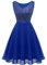 Dressystar Damen Gliter Pailletten Cocktailkleid Knielang V Ausschnitt Abschlussball A-Linien Hochzeit Gast Kleid Royalblau L