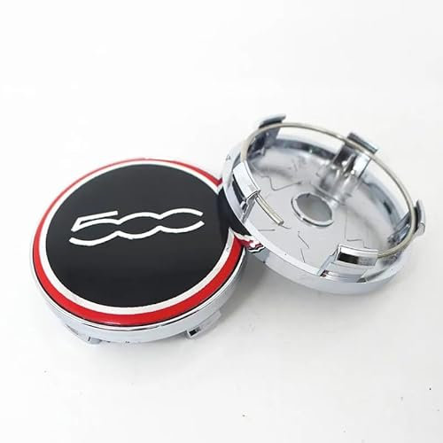 4 Pièces Cache Moyeux pour Fiat 500 60mm,Enjoliveurs Centre de Roue Caches Emblème Cache Moyeux de Roue Voitures Enjoliveurs Décoratifs Accessoires,B