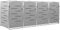 Willood Mülleimer Mülltonnenbox, rostfreier Mülleimer, Mülleimer, Müllsäcke, Mülldeckel, Müllcontainer, Garteneimer, großes Fassungsvermögen, Edelstahl, verzinkter Stahl,Grau,4er