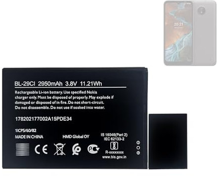 HIGHAKKU Replacement Battery BL-29C1 BL-29CI Compatible with No-kia C10, C20, C21 Smartphone Phone