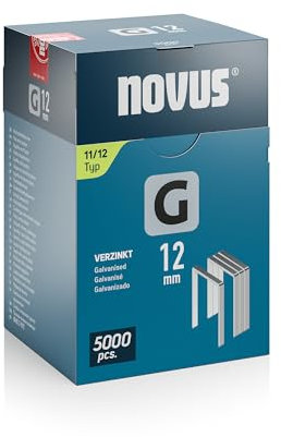 NOVUS TOOLS Flachdrahtklammern 12 mm für Hammertacker, 5000 Tacker-Klammern vom Typ 11/12, Großverpackung, Heftmittel für Folien und Pappe