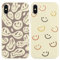 Yoedge 2 Pack Beige Phone Case Compatible with iPhone X/XS 5.8, Ultrathin Soft TPU Silicone with Aesthetics Pattern, Shockproof Bumper Protector Matte Cover for iPhone X, CuteGirls Women Smile