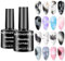 Senvenski Blooming Watercolor Nageldesing Tinte Gel Nagellack Schwarz Weiß Ausbreitung Marmor Floral Drucken Gift Set Kit Nagellack (YR2-002)