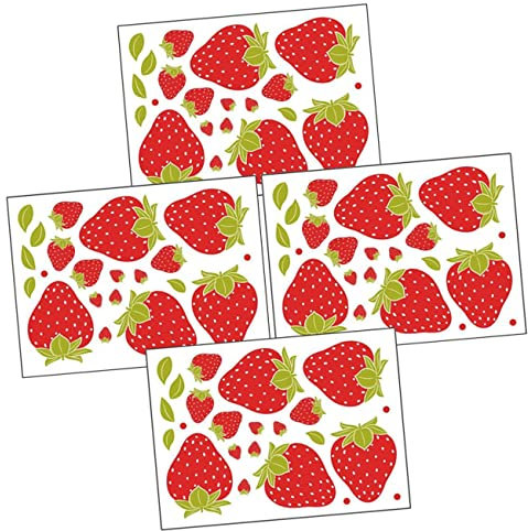 CANIGHT Erdbeer-wandaufkleber Entfernbarer Pvc-aufkleber Dekorative Wandtattoos Selbstklebend Mit Erdbeermuster Langlebig Geeignet Für Kinderzimmer Und Wohnzimmer Jede Glatte Oberfläche