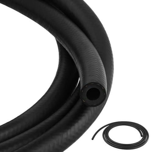 QWORK® 3 Meters Fuel Line Hose, 8mm ID Rubber Fuel Pipe Set for Diesel, Engine and Lubricating Oil