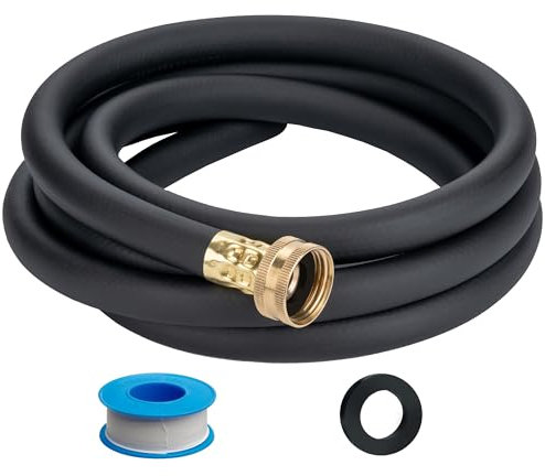 ZY-hosetube 25FT Dehumidifier Drain Hose with 3/4” FHT Brass Rustproof Connector, Versatile Drain Hose Perfectly Compatible with most Dehumidifiers and 3/4” external thread outlet (Black, 25FT)