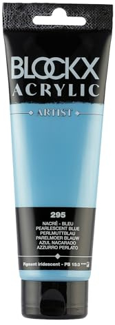 Blockx 60295BXC - Tube 120ml, feine Acrylfarbe, Acrylic Artist, halbdeckend und satiniert, PB 15:3 Perlmutt Blau, 1 Stück