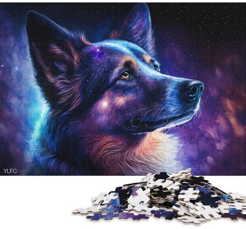 Puzzle da 1000 pezzi Cosmic Galaxy Border Collie Puzzle per puzzle in legno Ottimo regalo per adulti (dimensioni 75 * 50 cm)