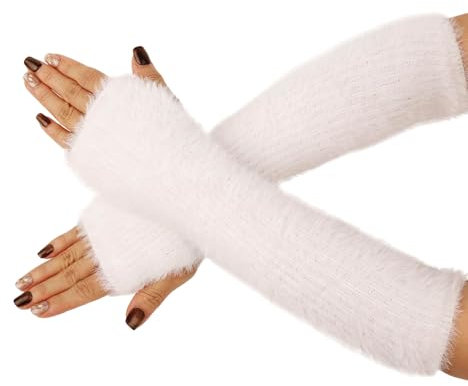 Cosmeria Fingerless Gloves Ladies, Classic Gothic Arm Warmers, Warm And Soft Long Gloves For Autumn And Winter, Free Size, Perfect For Goth Outfits
