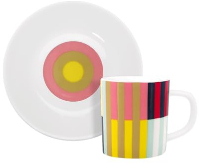 Remember Espressotasse mit Unterteller Havanna, 80ml, Fine Bone China Porzellan, spülmaschinen- und mikrowellengeeignet – Espresso Tassen Set mit Untertasse, Designer-Espressotasse