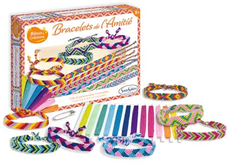 Sentosphère – Friendship Bracelets – Creative Gift Set for Children from 8 Years – Creation of 12 Brazilian Bracelets with Colorful Thread – 80004