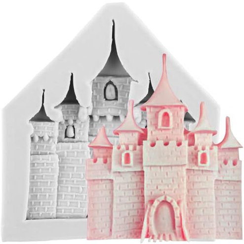 Sijiangmold Burg Silikonformen Burg Fondant Candy Mould für Kuchen Dekoration Cupcake Topper Schokolade Gummipaste Polymer Clay